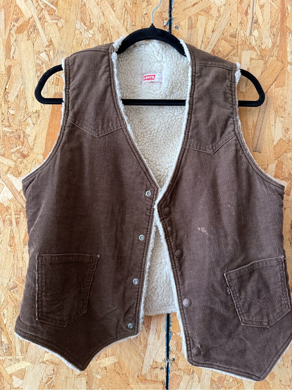 Vintage Levi's Brown Corduroy Sherpa-Lined Vest